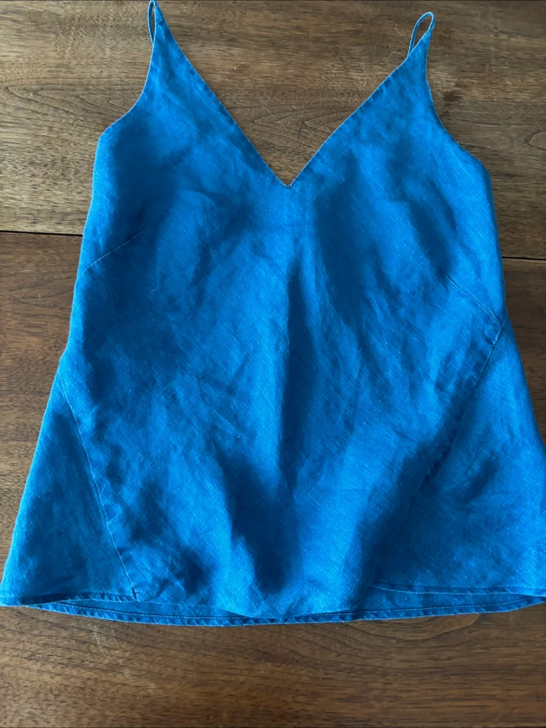 Blue V-Neck Tank Top Linen NEW without Tags image indicator(5)