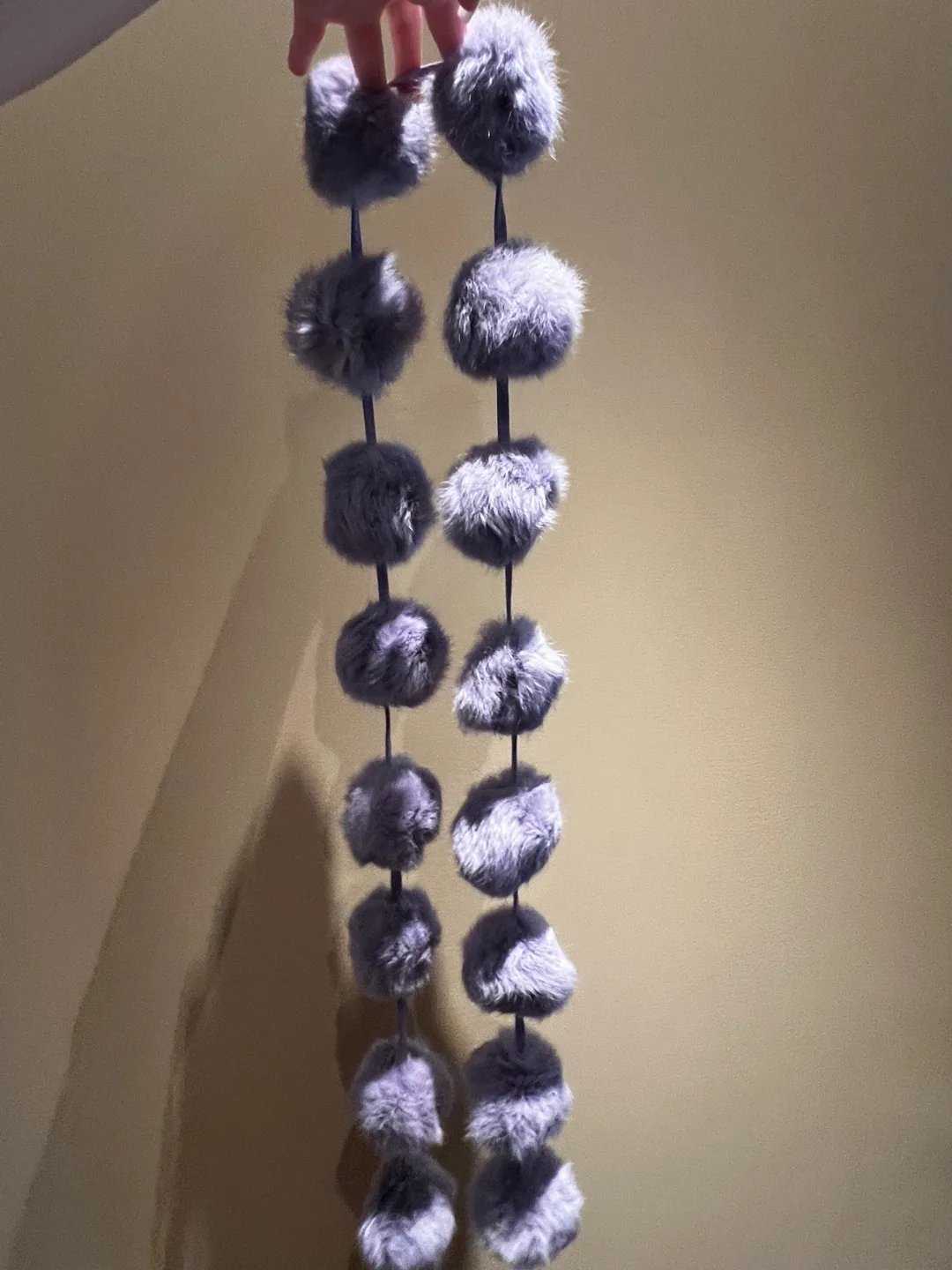 Vintage Purple Pom Pom Scarf image indicator(2)