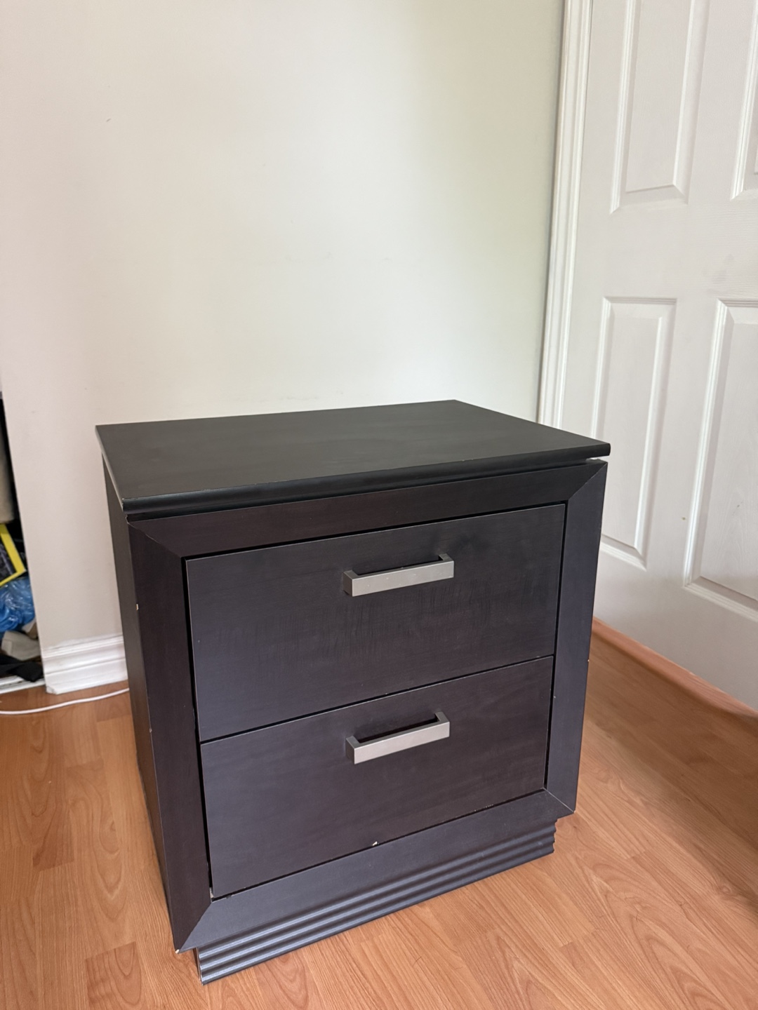 Dark Brown 2-Drawer Nightstand