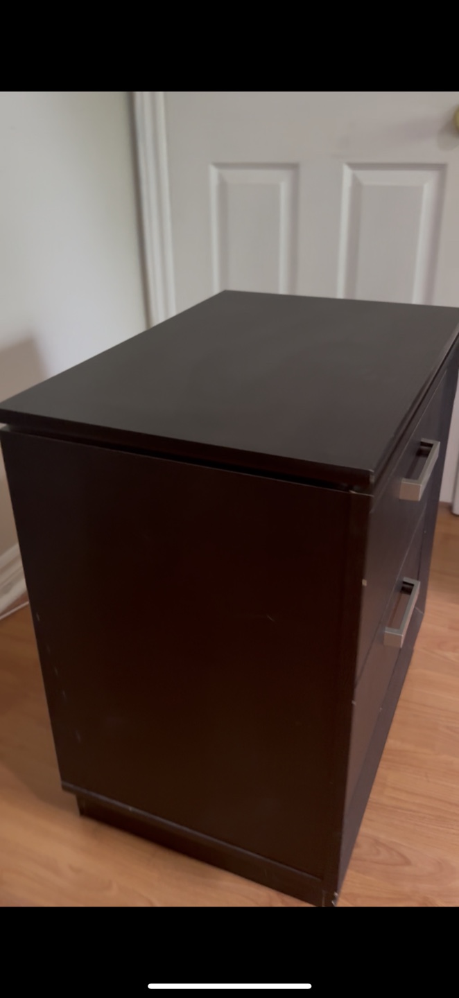 Dark Brown 2-Drawer Nightstand - photo 3