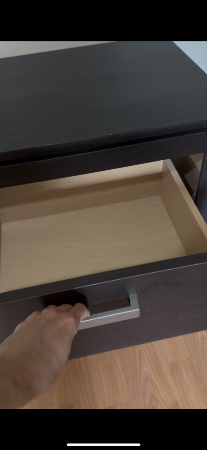 Dark Brown 2-Drawer Nightstand - photo 2