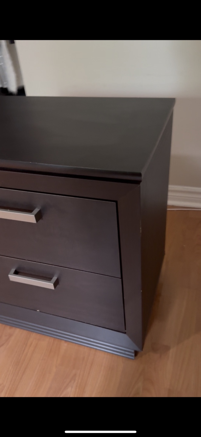 Dark Brown 2-Drawer Nightstand - photo 4