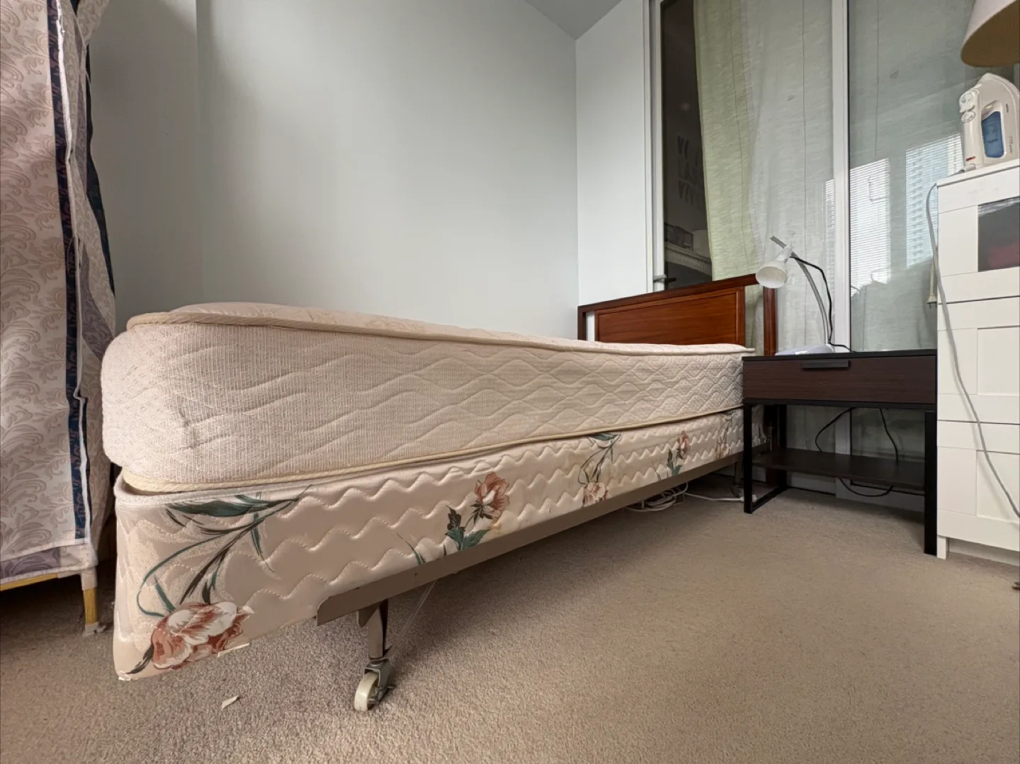 Twin size bed incl. mattress night stand and lamp thumbnail
