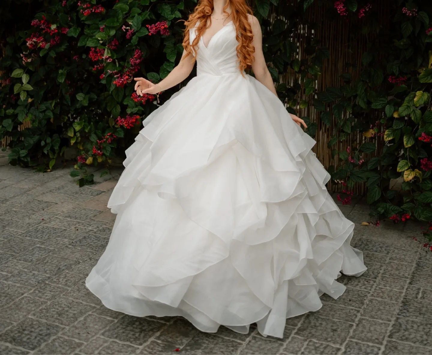 Size 8/10 Mori Lee wedding dress with hoop skirt/petticoat thumbnail