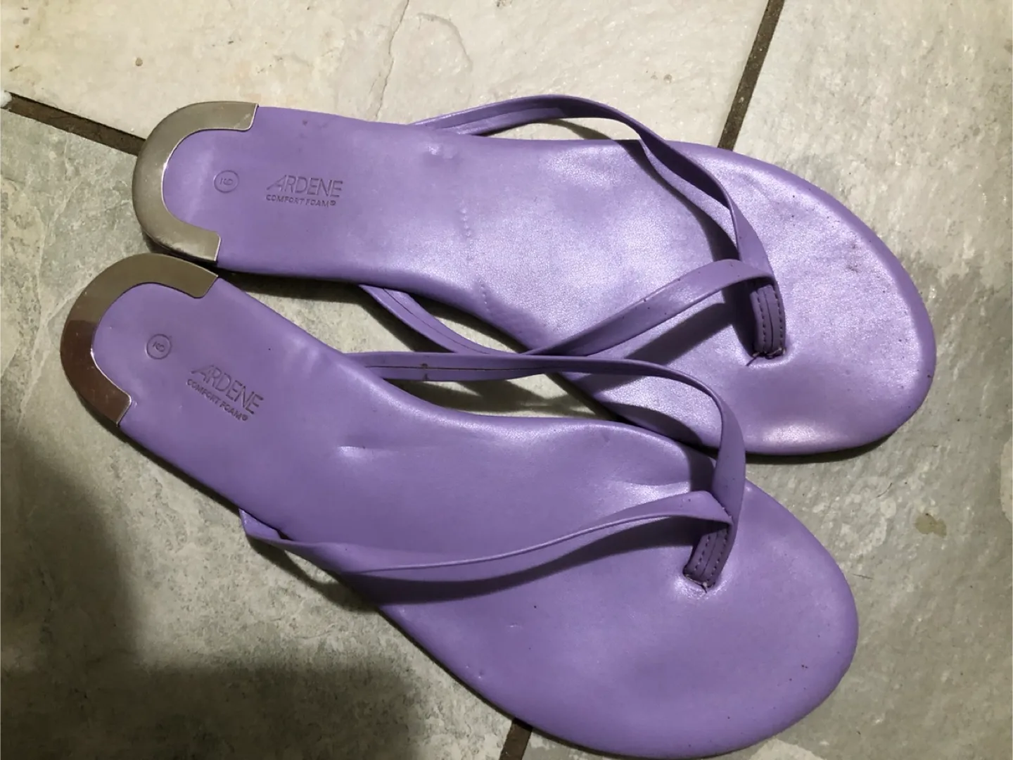 Ardene Comfort Foam Purple Flip Flops - Size 6 thumbnail