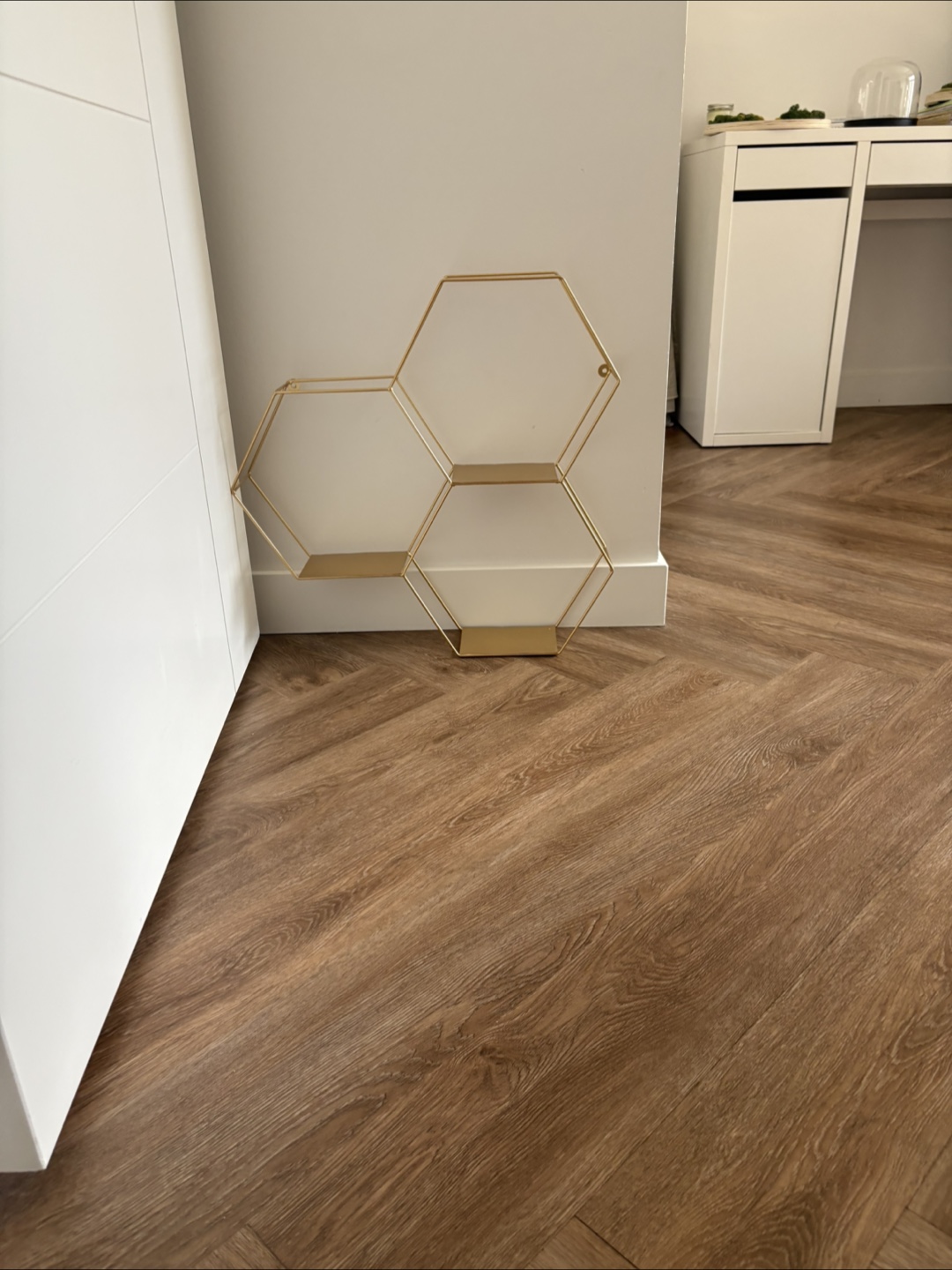 Gold Hexagon Wall Shelf