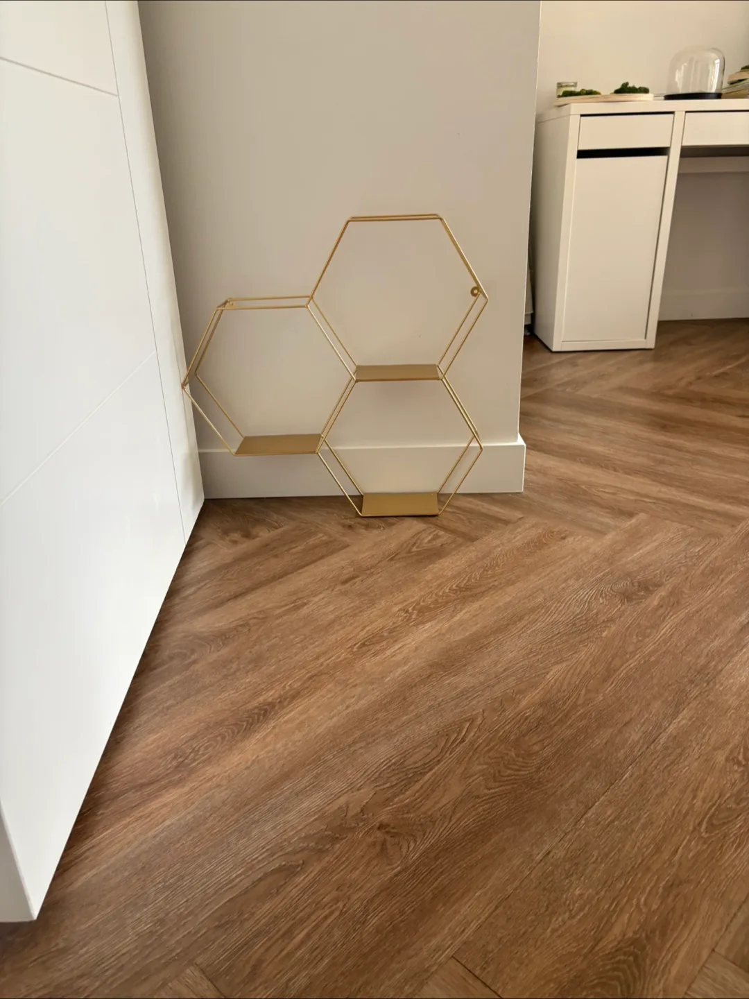 Gold Hexagon Wall Shelf thumbnail