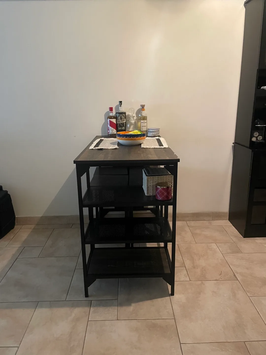 Dark Wood Kitchen/Bar Table with 4 Stools image indicator(3)