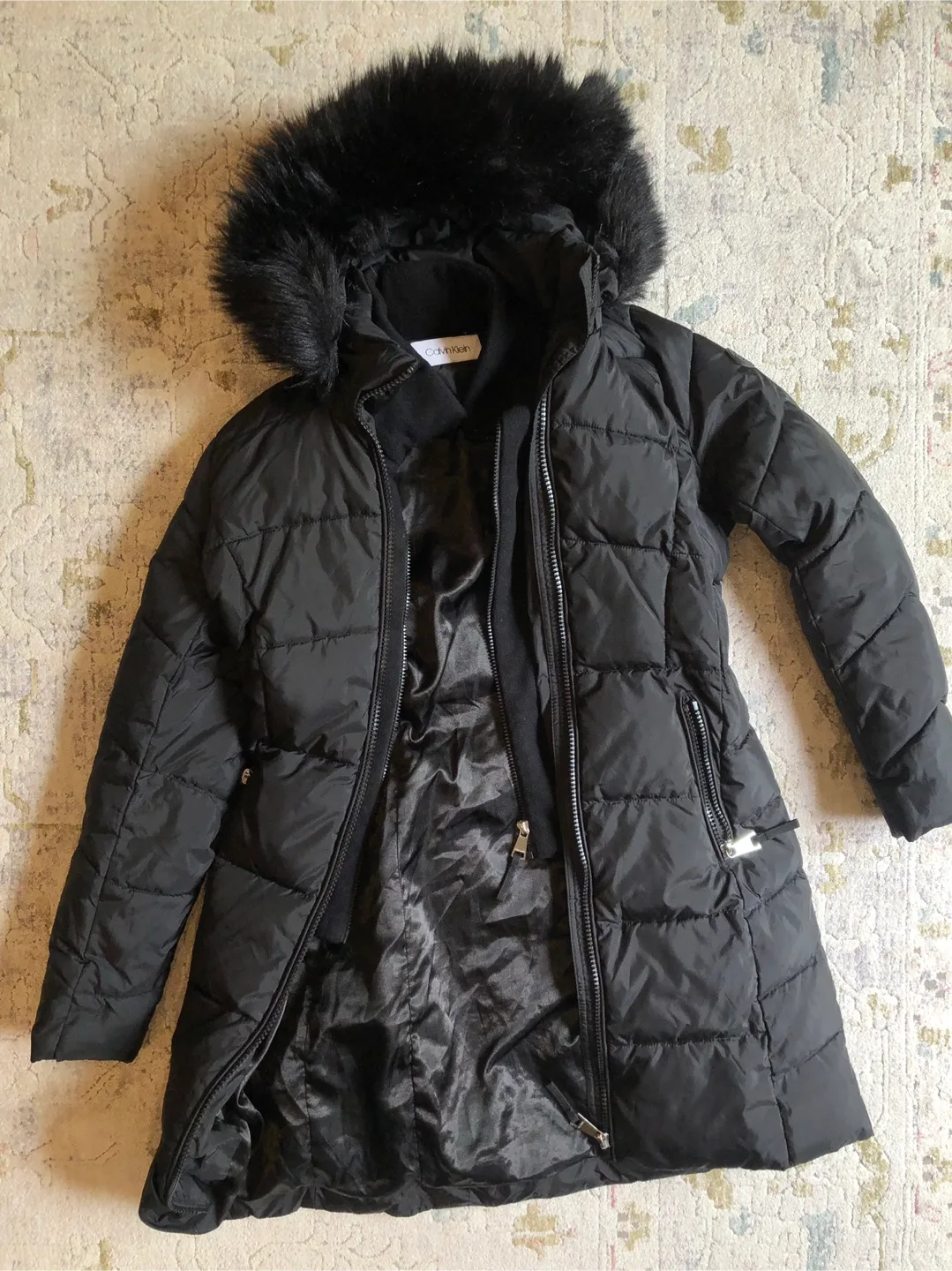 Calvin Klein Black Winter Coat thumbnail