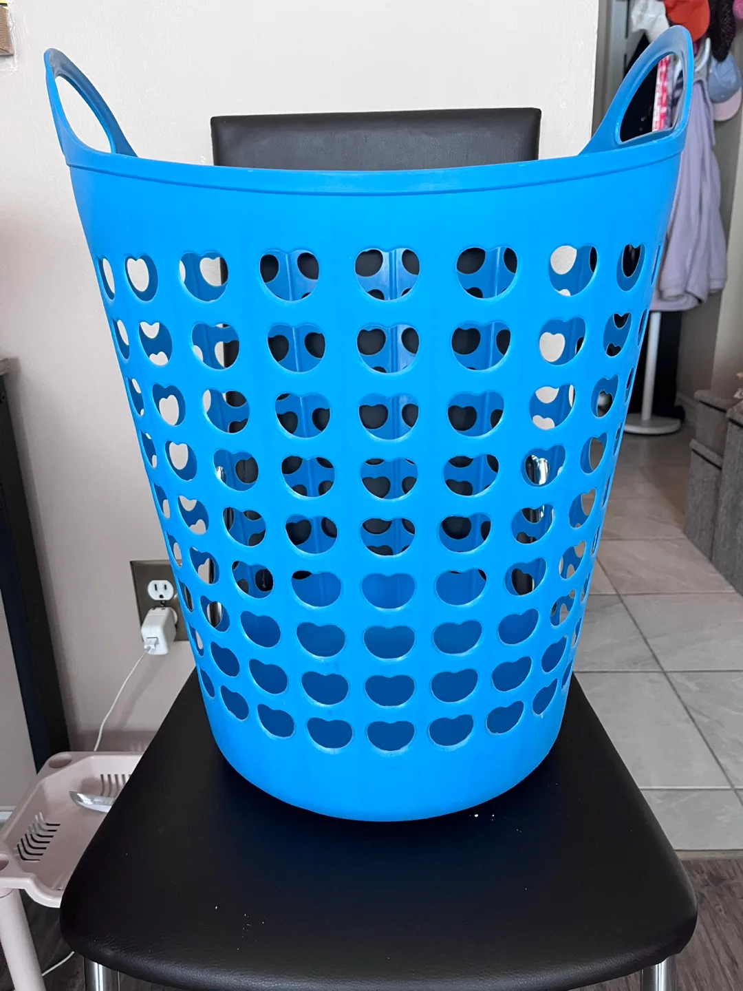 Blue Plastic Laundry Basket thumbnail