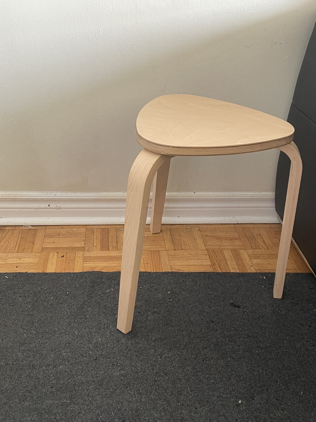 Light Wood Triangular Stool - photo 2