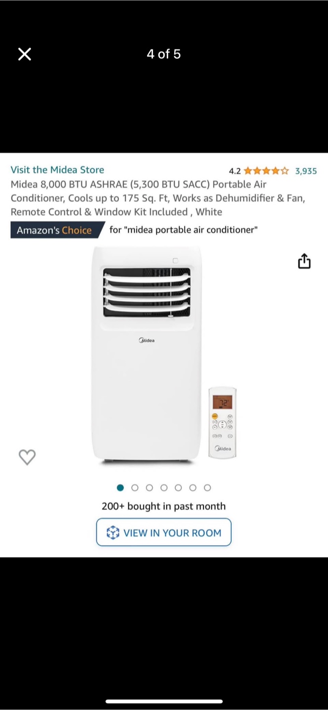 Midea 8,000 BTU Portable Air Conditioner - White - photo 4