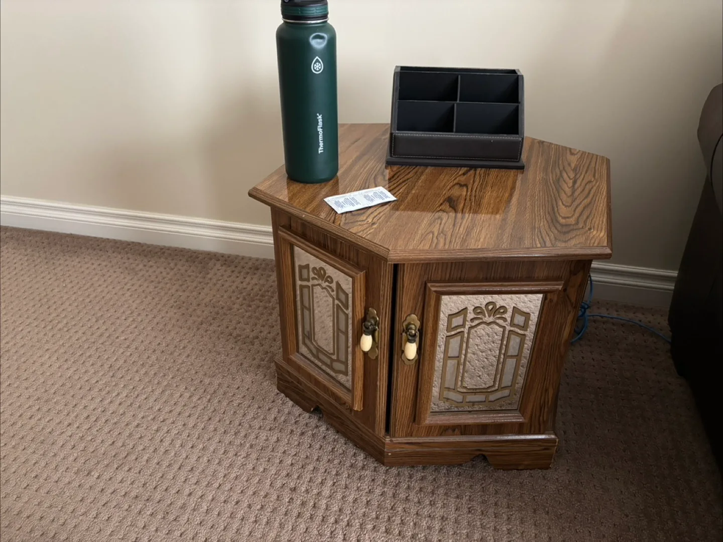 Vintage Accent Table with Storage thumbnail