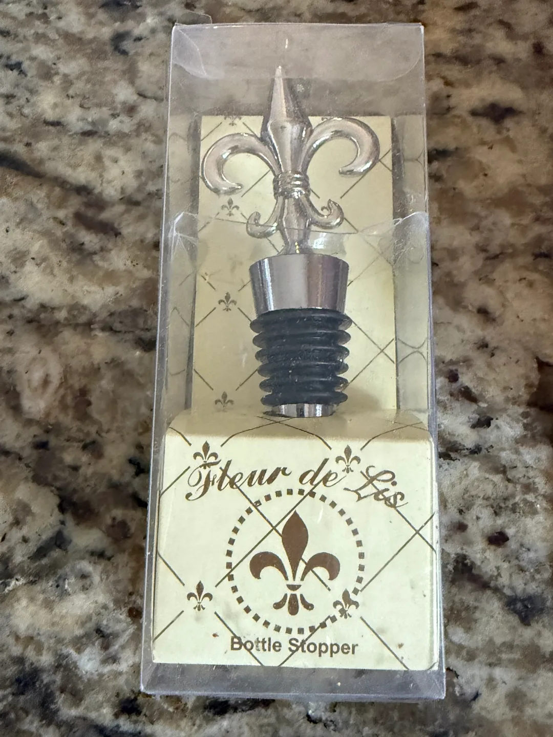 Fleur de Lis Bottle Stopper - New in Box thumbnail