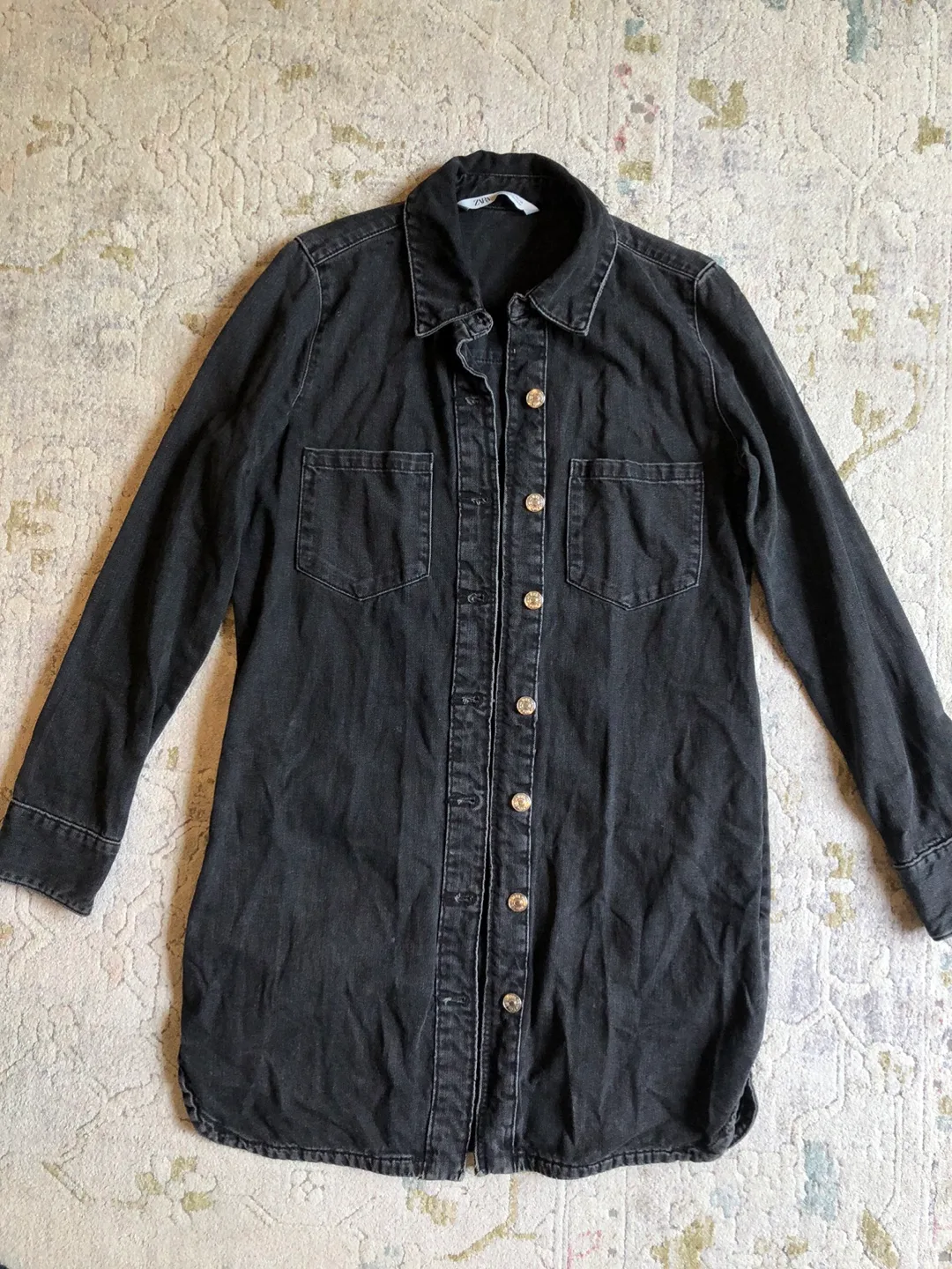 Zara Black Denim jacket, Size S thumbnail