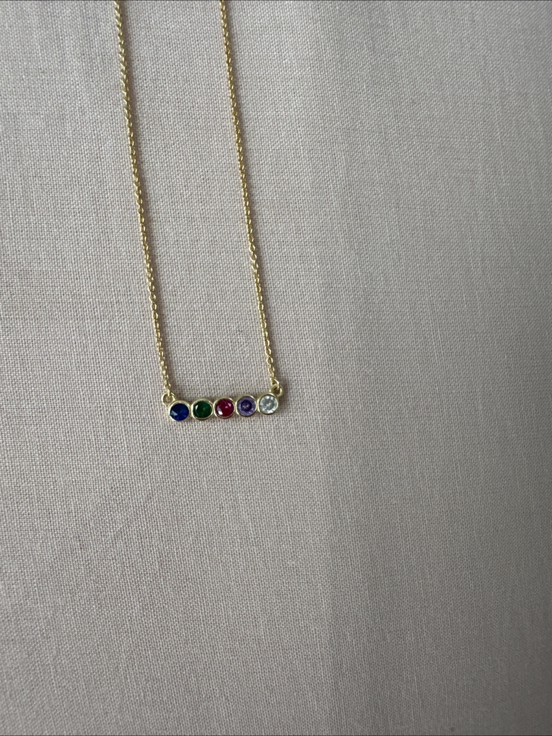 Gold Necklace with Rainbow Stones - photo 2