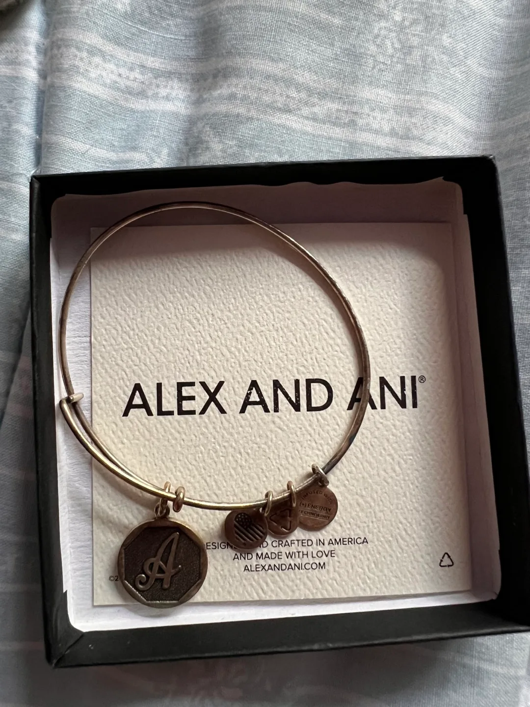 “A” Initial Charm Bracelet - Alex and Ani image indicator(3)
