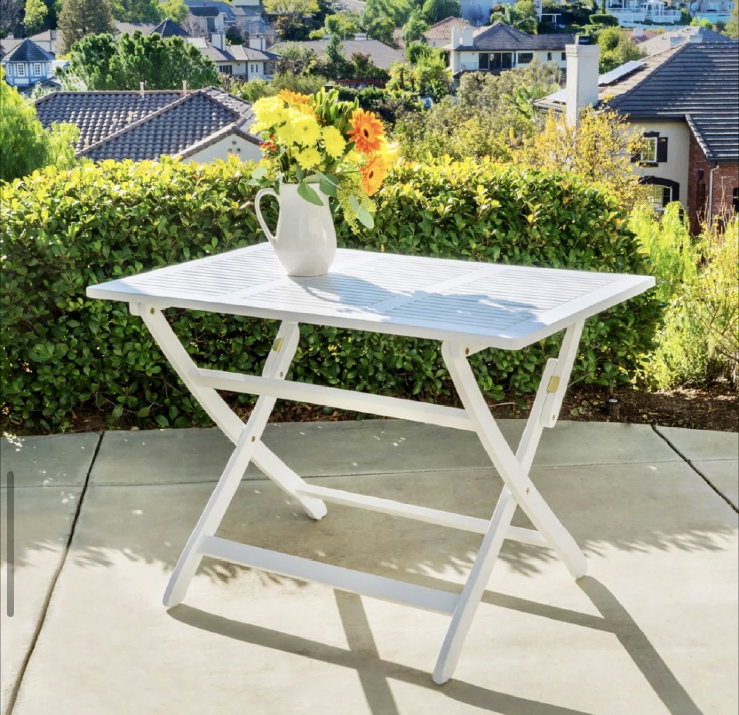 Rectangular Outdoor White Dining Table