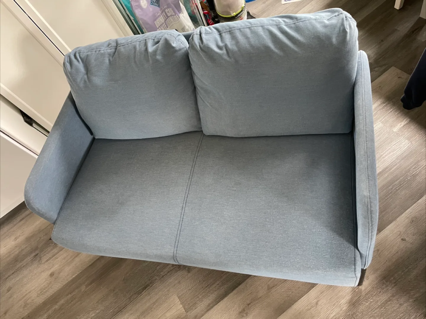 Light Blue Loveseat Sofa thumbnail