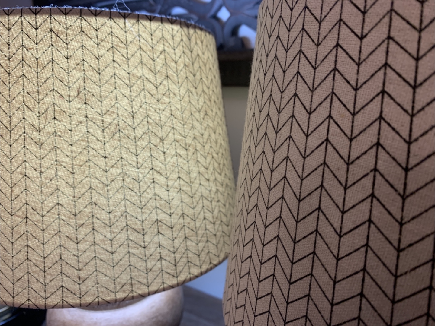 Table Lamps - Wood Finish, Patterned Shades (Set of 2) - photo 2