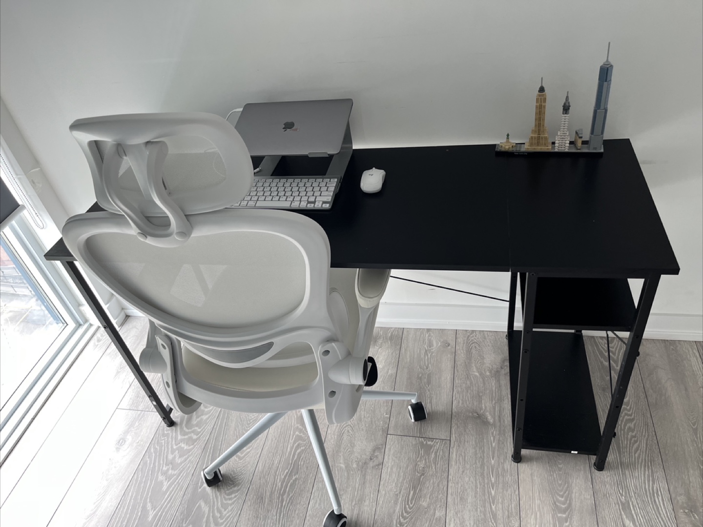 Black Computer Desk with Shelves - photo 4