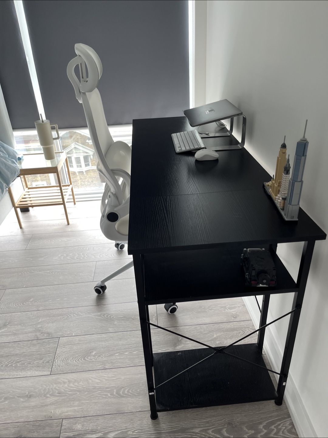 Black Computer Desk with Shelves - photo 2