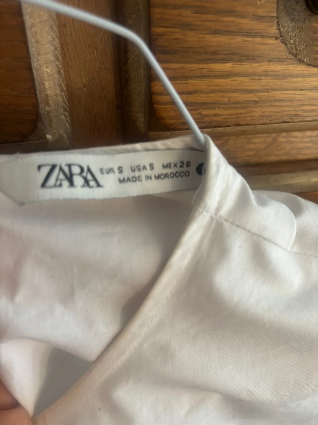 Zara White Asymmetric Blouse - Size S image indicator(2)