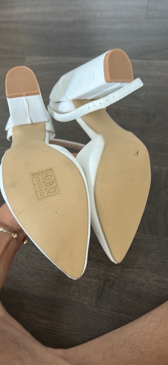 White Ankle Strap Heels - photo 2