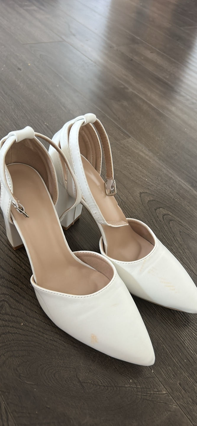 White Ankle Strap Heels - photo 3