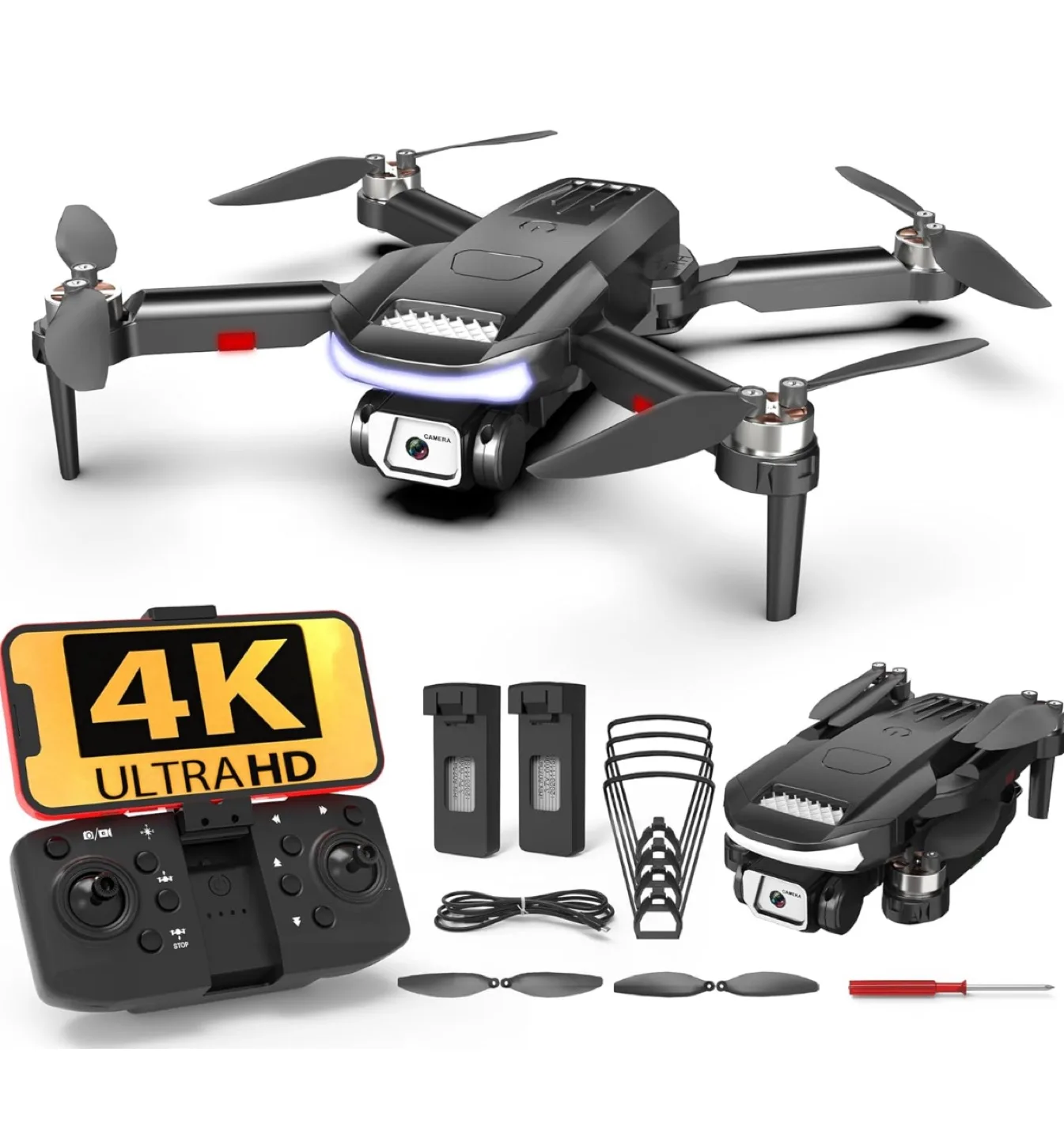 FERIETELF B15 Foldable Drone with 4K Camera - Black thumbnail
