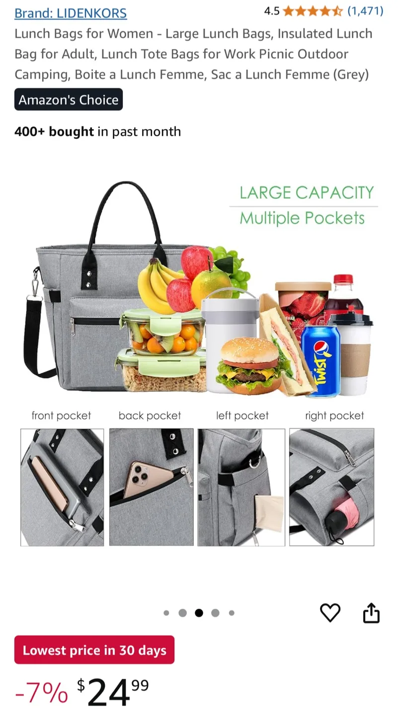 Large Insulated Lunch Bag/Tote image indicator(8)