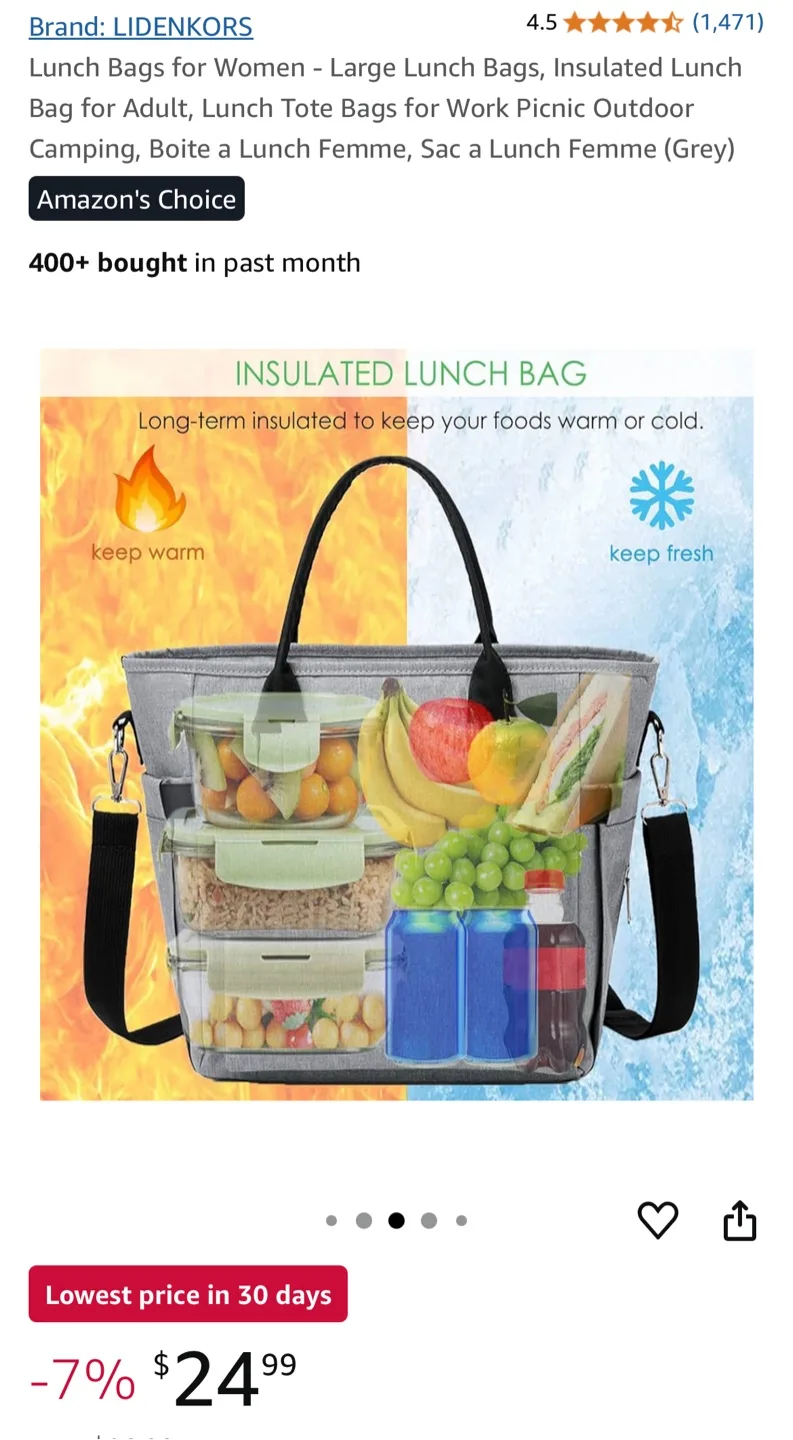 Large Insulated Lunch Bag/Tote image indicator(9)