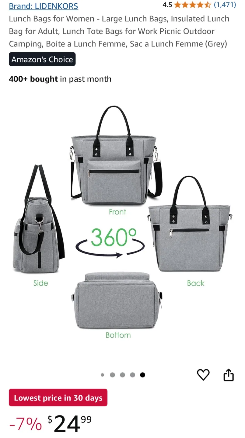 Large Insulated Lunch Bag/Tote image indicator(10)