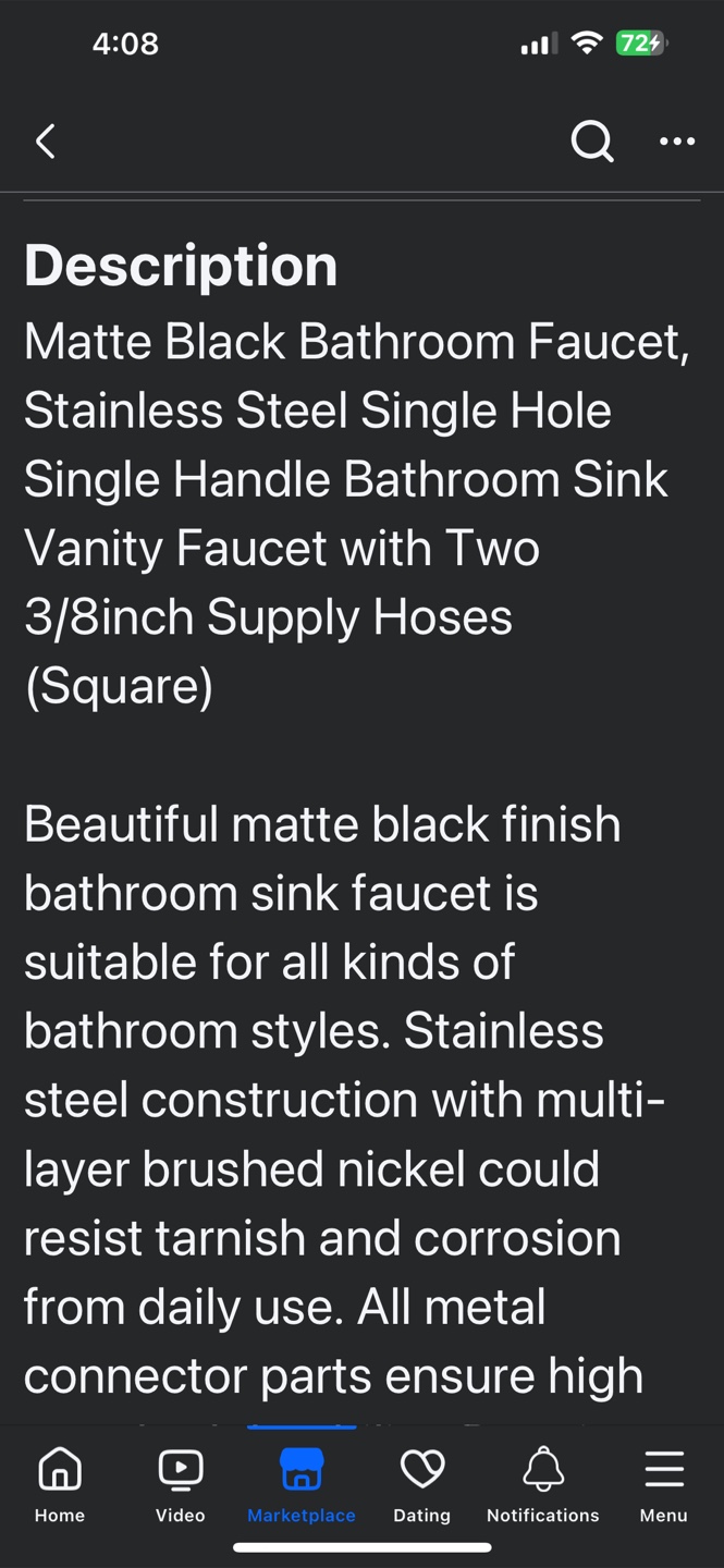 Matte Black Bathroom Faucet - NEW in Box! - photo 4