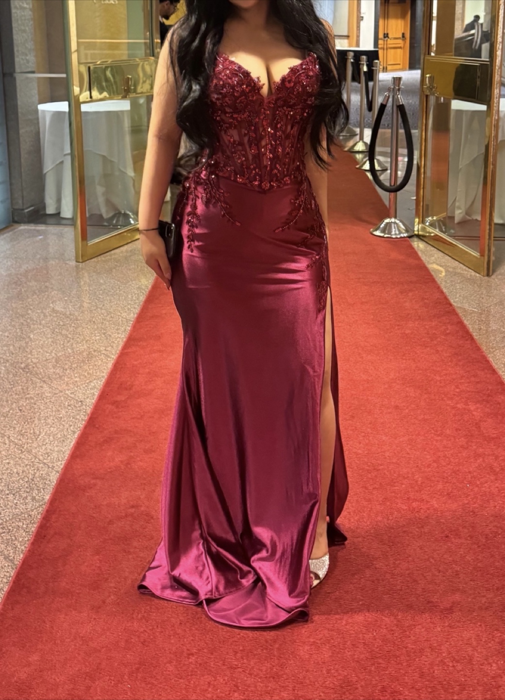 Burgundy Prom Dress - Size 10 - photo 3