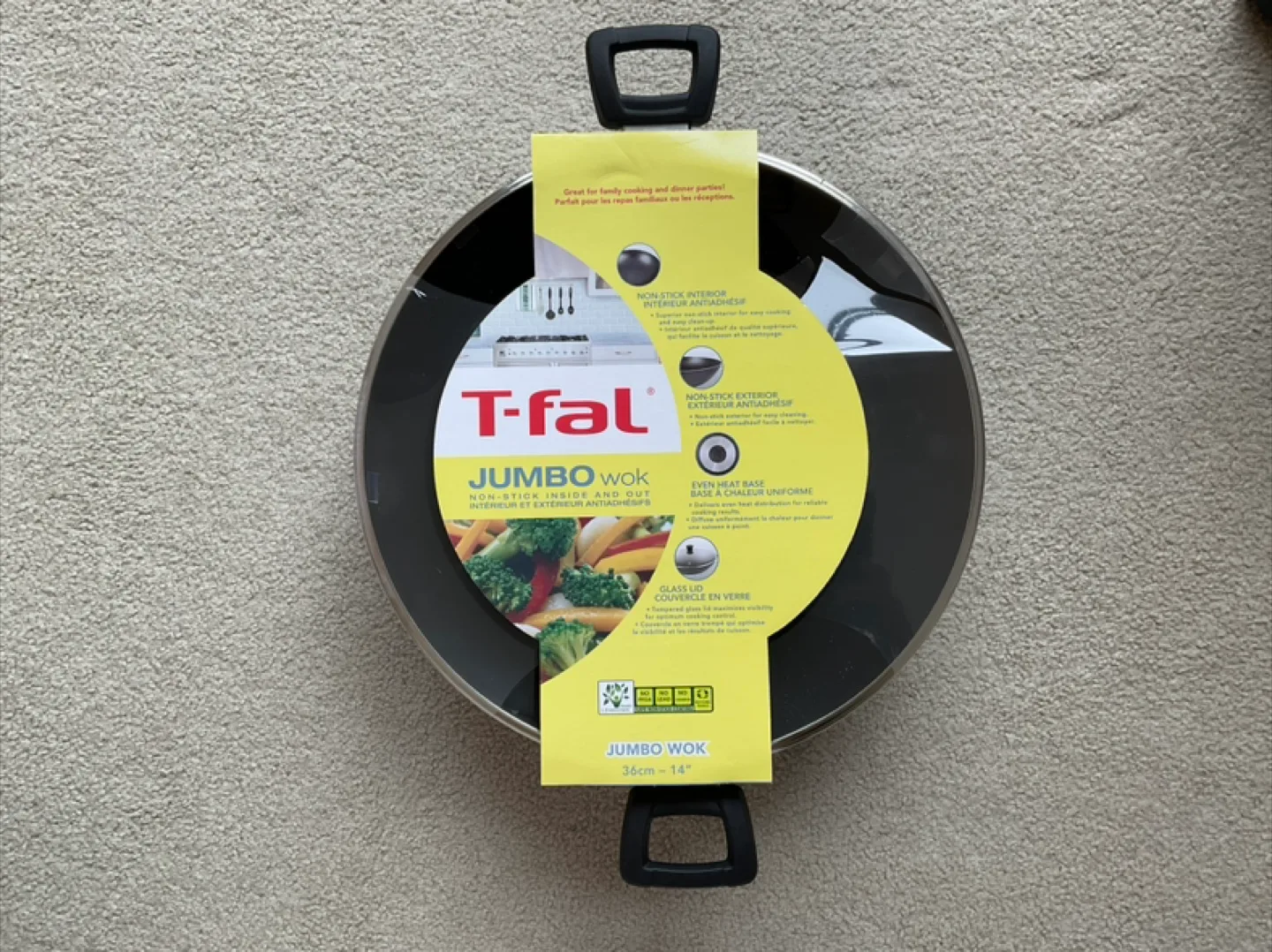 T-Fal Jumbo Wok with Tempered Glass Lid thumbnail