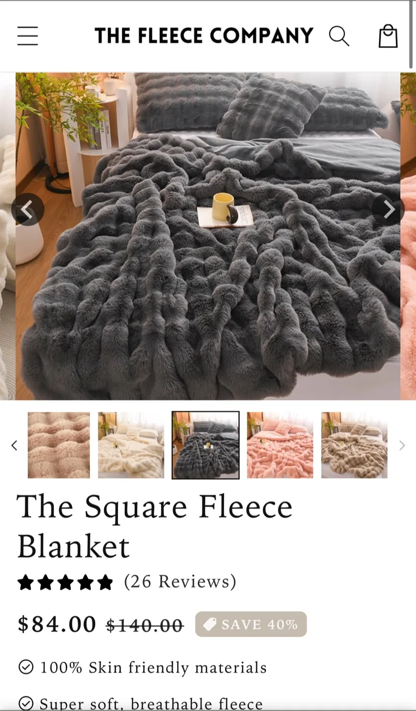 The Fleece Company Square Blanket - Full Size thumbnail