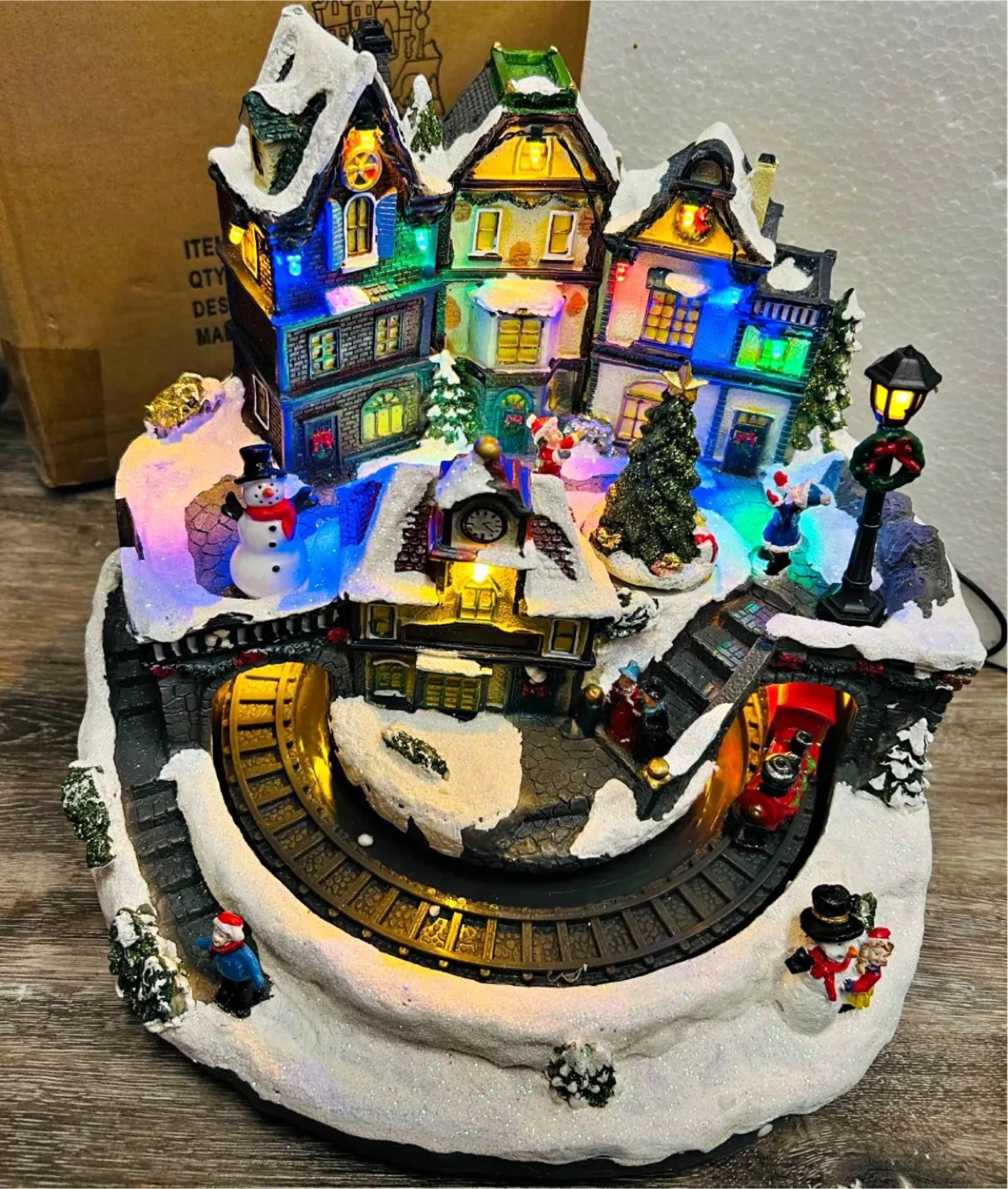 Christmas Village Scene with Train thumbnail
