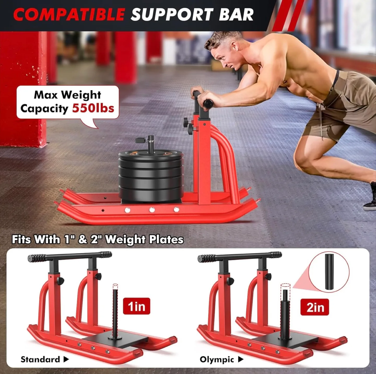 TYRSEN Weight Sled, Push Pull Fitness Sled - NEW image indicator(5)