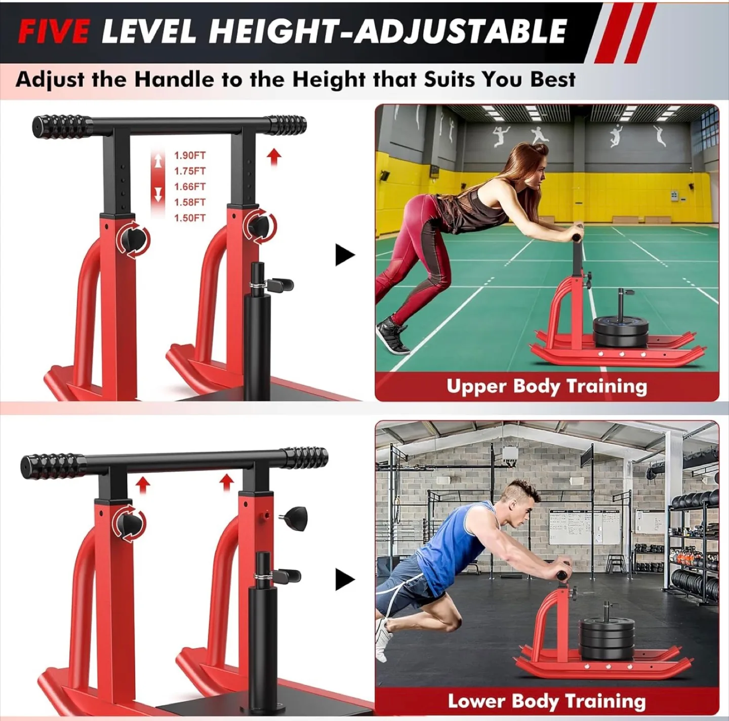 TYRSEN Weight Sled, Push Pull Fitness Sled - NEW image indicator(4)