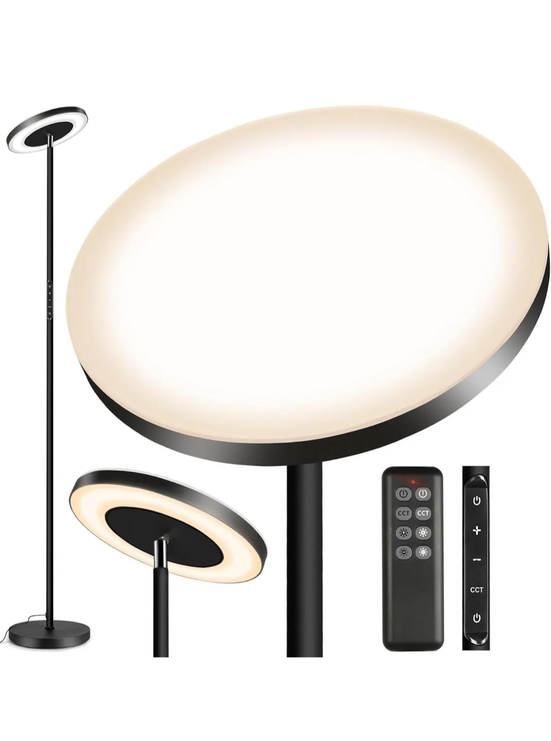 LED Floor Lamp - Black, with Remote thumbnail