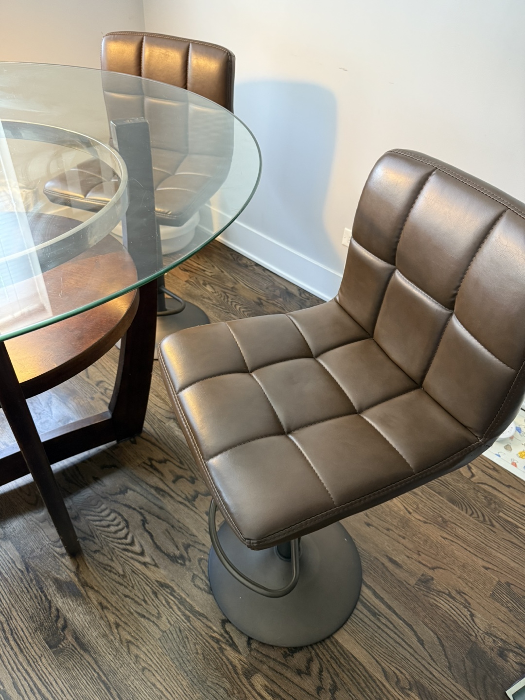 Glass Top Round Dining Table Set with 3 Chairs - photo 5