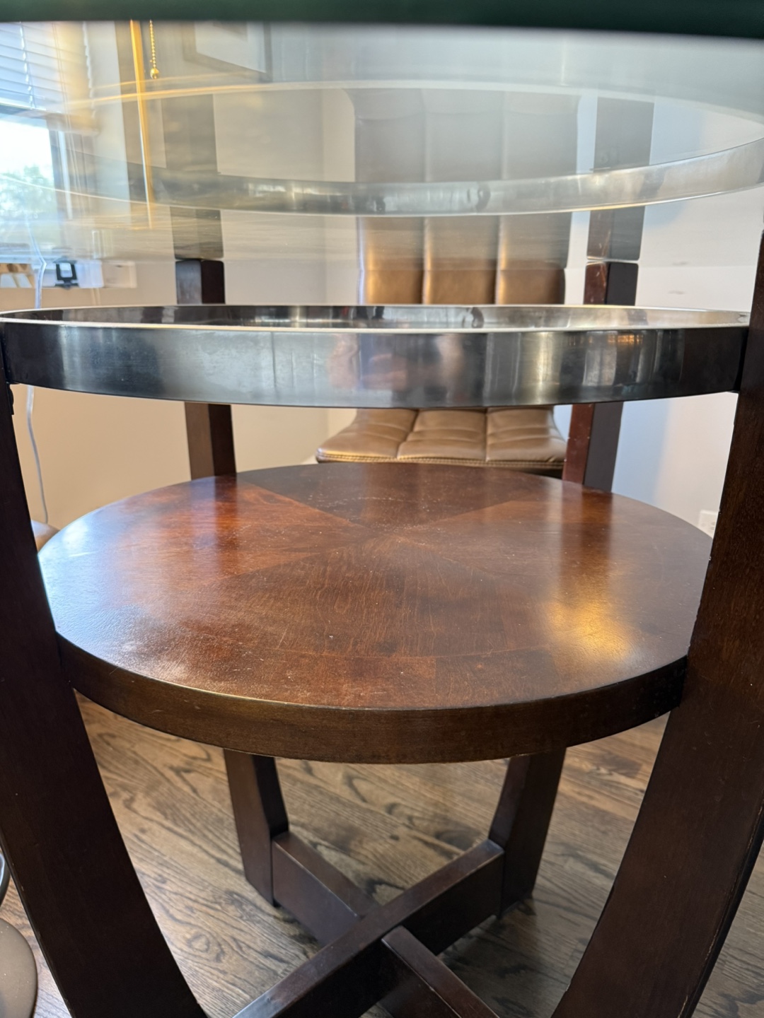 Glass Top Round Dining Table Set with 3 Chairs - photo 3