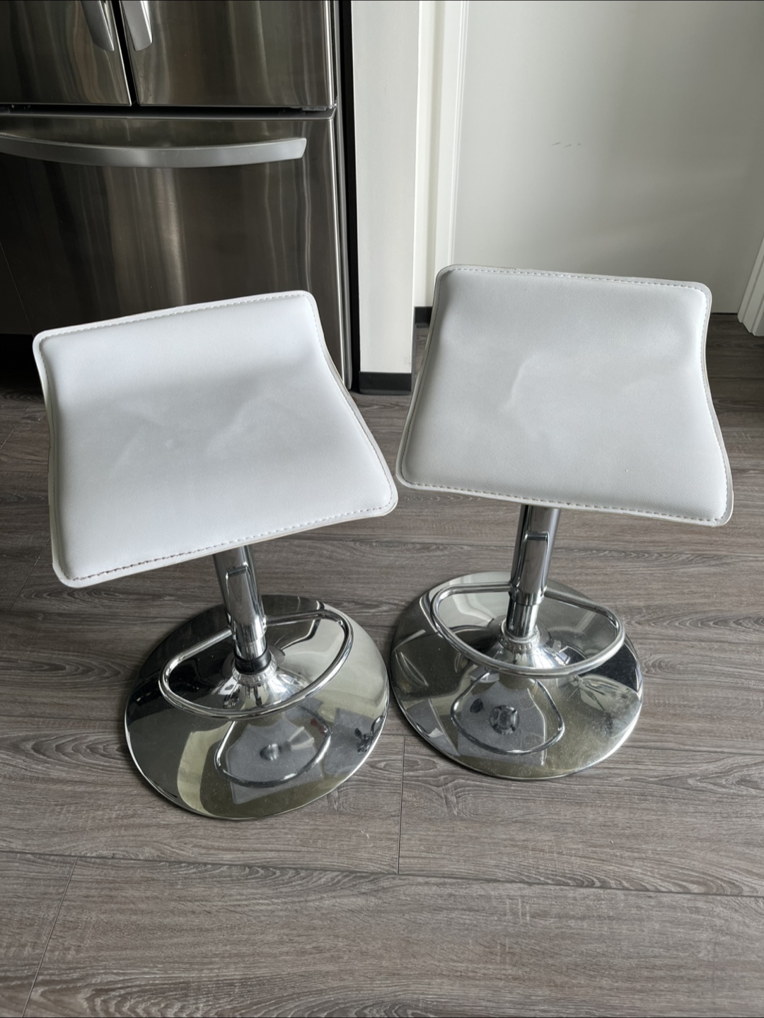 White bar stools (2)