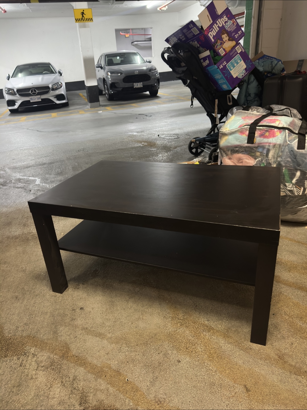 Black Coffee Table with Shelf - photo 2