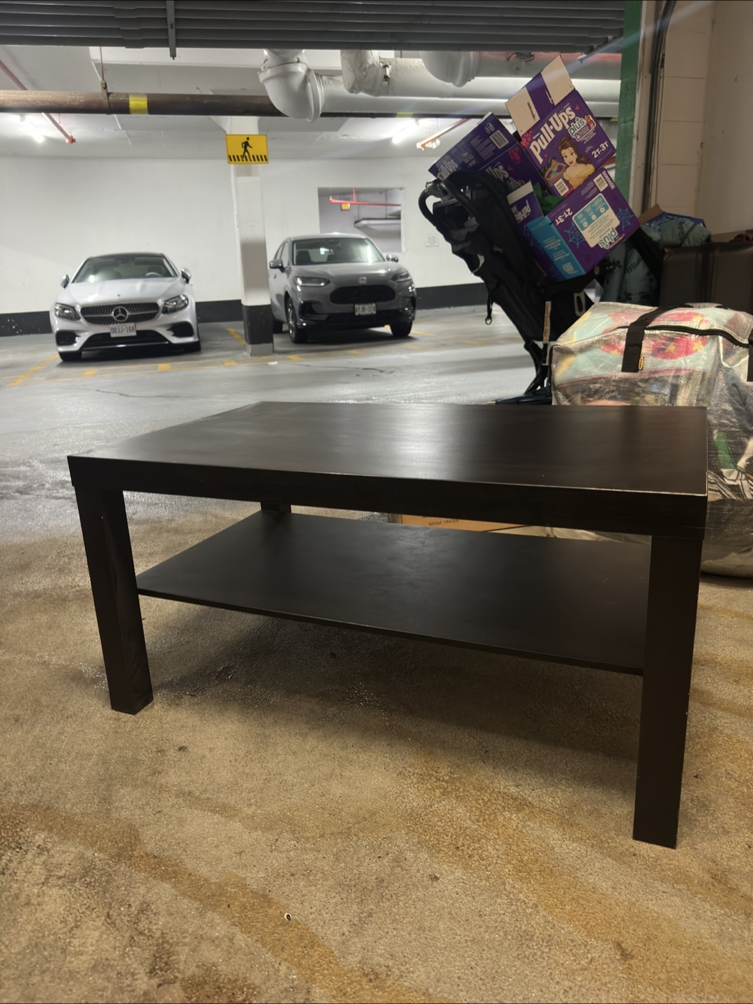 Black Coffee Table with Shelf