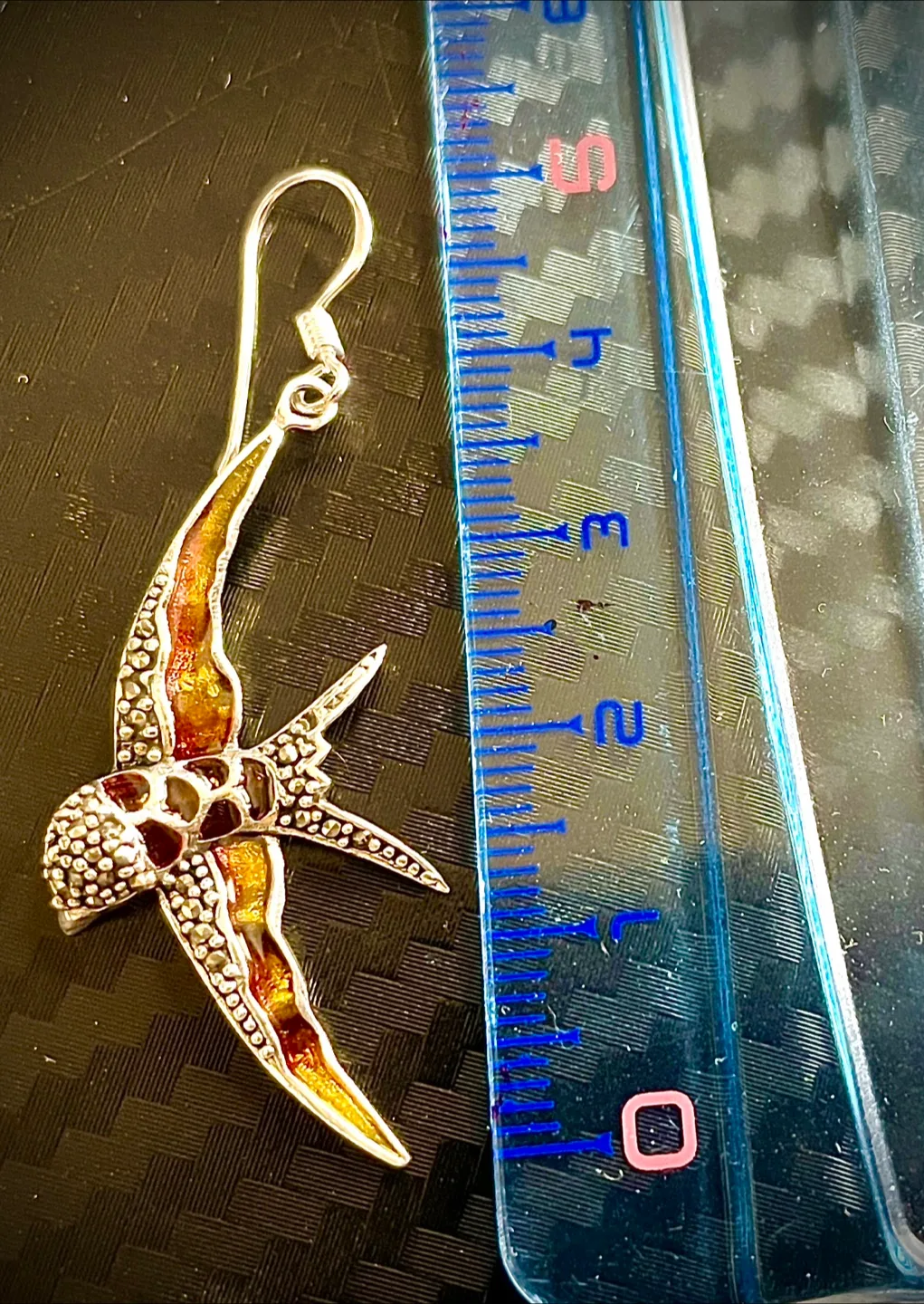 Marcasite and Enamel Hanging Earrings (Jewelry) image indicator(3)