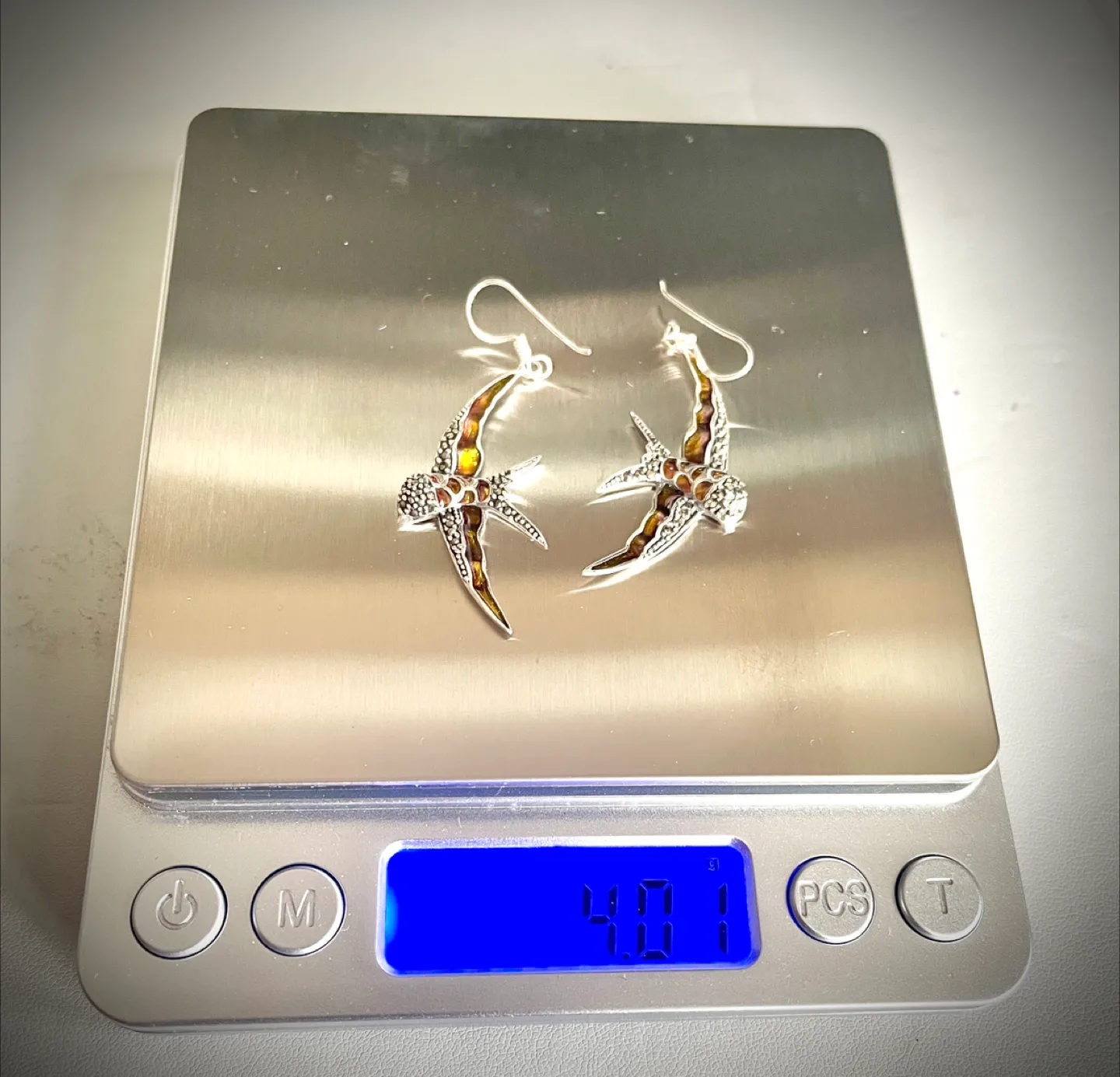 Marcasite and Enamel Hanging Earrings (Jewelry) image indicator(2)