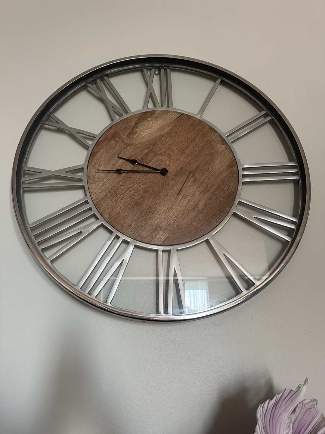 Large Glass Wall Clock