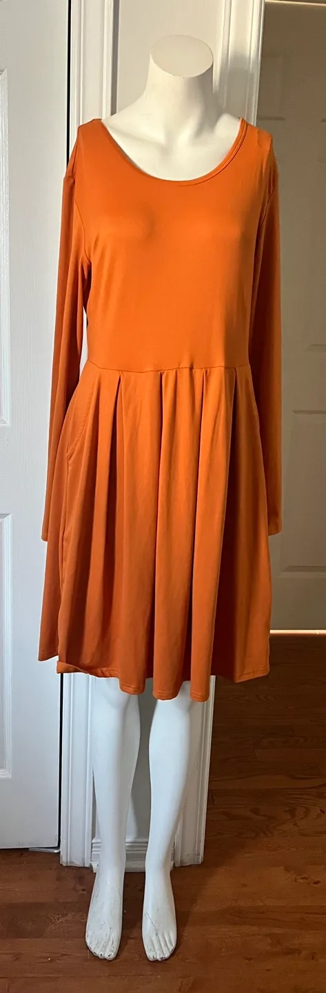 Orange Long Sleeve Dress image indicator(4)